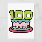 100 jaar oude Birthday Cake Briefkaart (Voorkant)