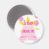 100 jaar oude Birthday Cake Magneet (Voorkant / Achterkant)