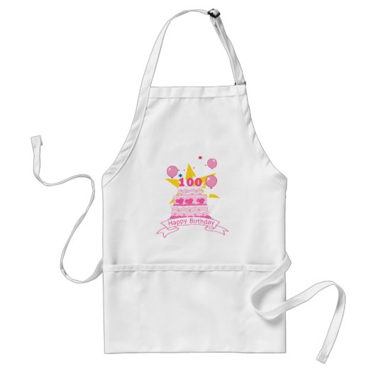 100 jaar oude Birthday Cake Standaard Schort (Voorkant)
