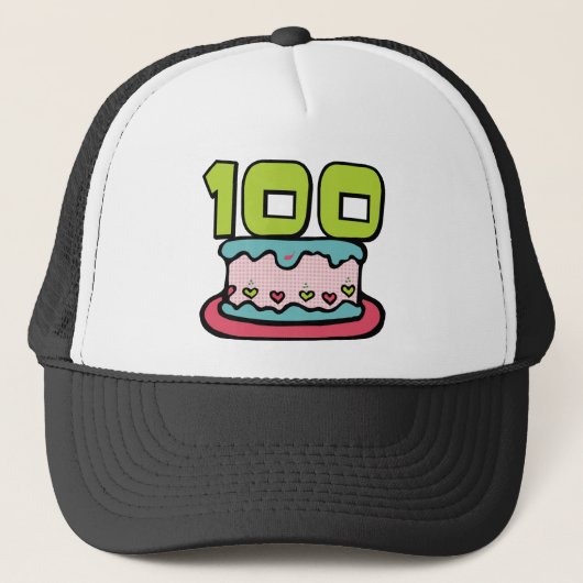 100 jaar oude Birthday Cake Trucker Pet (Voorkant)