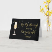 100 jaar oude Champagne Gouden Glitter Kaart (Gele Bloem)