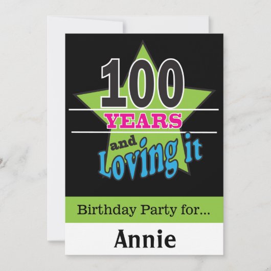 100 jaar oude dag kaart (Voorkant)