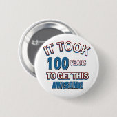 100 jaar oude design ronde button 5,7 cm (Voorkant /achterkant)