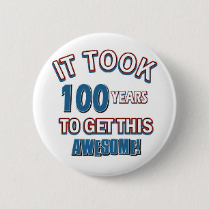 100 jaar oude design ronde button 5,7 cm