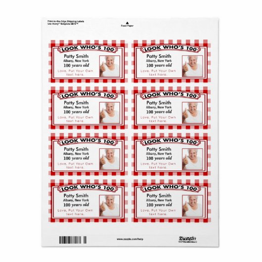 100 jaar oude labels voor Sticker - Eenvoudig aan (Full Sheet)