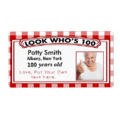 100 Jaar Oude Sticker Labels - Eenvoudig aan te pa (Voorkant)