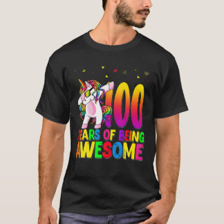 100 jaar oude Unicorn Dabbing 100th Birthday Unico T-shirt