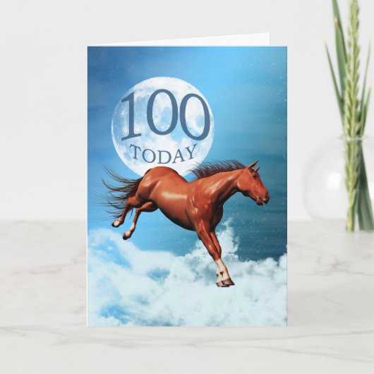 100 jaar oude verjaardagskaart met Spirit Horse Kaart (Voorkant)