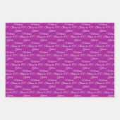 100 jaar Paarse Magenta 100ste verjaardag Inpakpapier Vel (Voorkant 3)