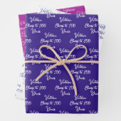 100 jaar Paarse Magenta 100ste verjaardag Inpakpapier Vel (In situ)