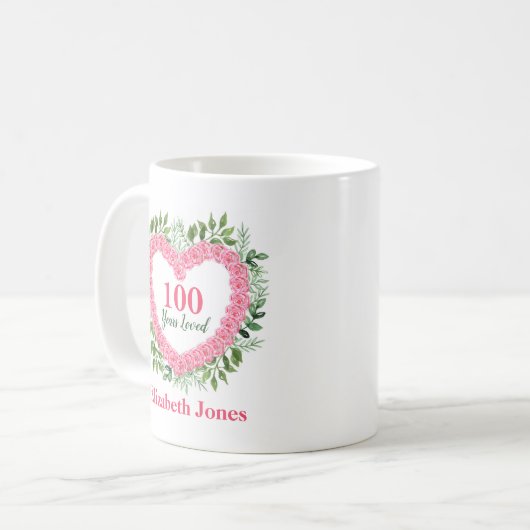 100 jaar persoonlijke Mok op 100e verjaardag (Voorkant links)