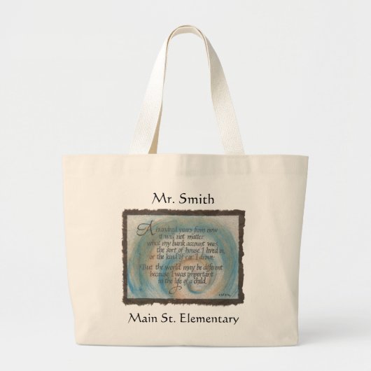 100 jaar Quote Teacher Canvas tas (Voorkant)