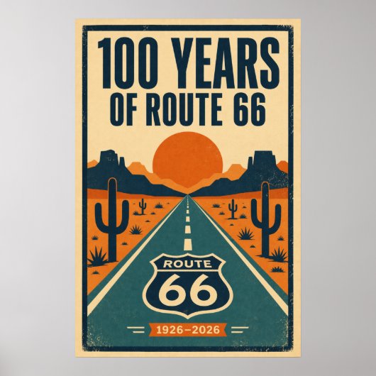100 Jaar Route 66 Centennial Litho Poster (Voorkant)