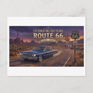 100 Jaar Route 66 Feestdagenkaart