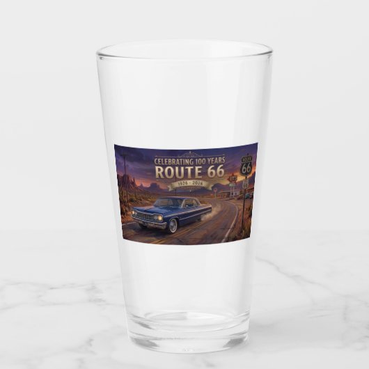 100 Jaar Route 66 Glas (Voorkant)