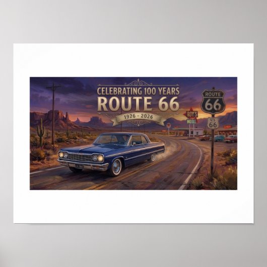 100 Jaar Route 66 Poster (Voorkant)