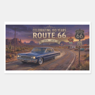 100 Jaar Route 66 Rechthoekige Sticker