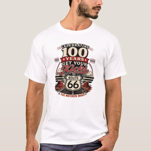 100 jaar Route 66 vieren T-shirt (Voorkant)