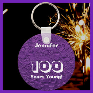100 jaar Sleutelhanger jonge Paarse dolls (Sleutel