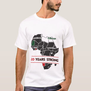 100 Jaar Sterke Afrika Kaart Burgerrechtenleiders T-shirt