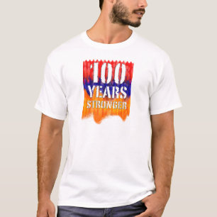 100 jaar Sterker Armeense Mannen Basis T-shirt