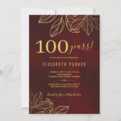 100 jaar stijlvol elegant 100ste verjaardagsfeest kaart (Voorkant)
