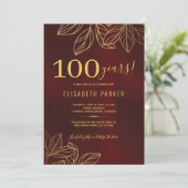100 jaar stijlvol elegant 100ste verjaardagsfeest kaart (Staand voorkant)