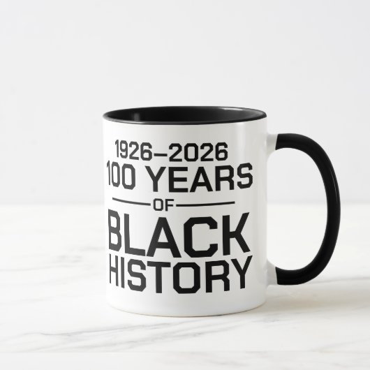 100 Jaar typografie van de zwarte geschiedenis Mok (Rechts)