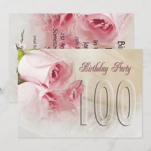 100 jaar verjaardagsfeest kaart (Voorkant / Achterkant)