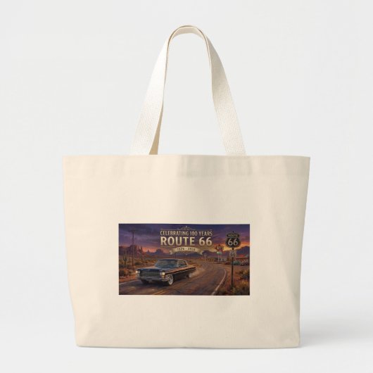 100 jaar vieren: Route 66 Grote Tote Bag (Voorkant)