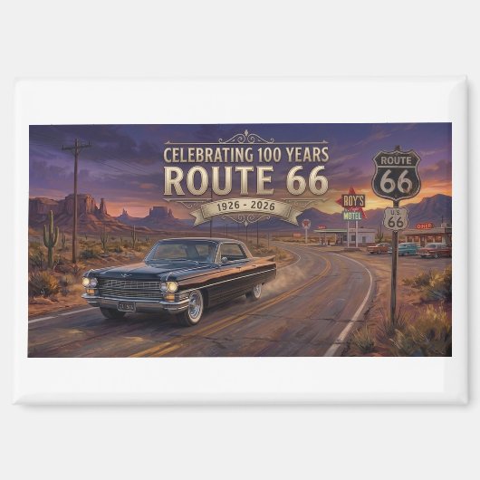 100 jaar vieren: Route 66 Magneet (Voorkant)