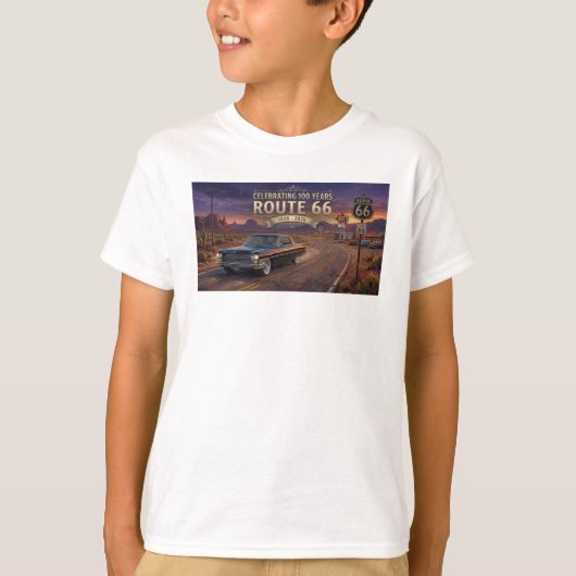 100 jaar vieren: Route 66 T-shirt (Voorkant)