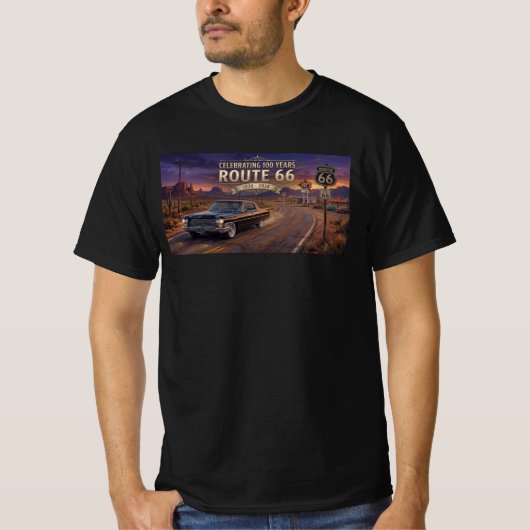 100 jaar vieren: Route 66 T-shirt (Voorkant)