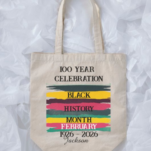100 jaar viering zwarte geschiedenis maand 2026 tote bag