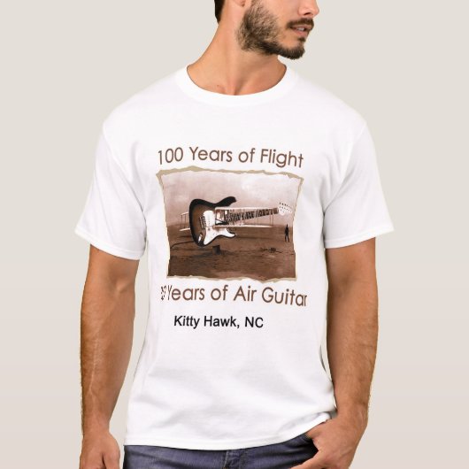 100 jaar vlucht/30 jaar Air Guitar T-shirt (Voorkant)