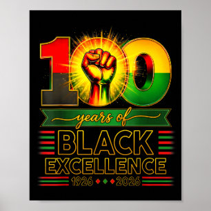 100 Jaar zwarte excellentie Eeuwfeest zwarte gesch Poster