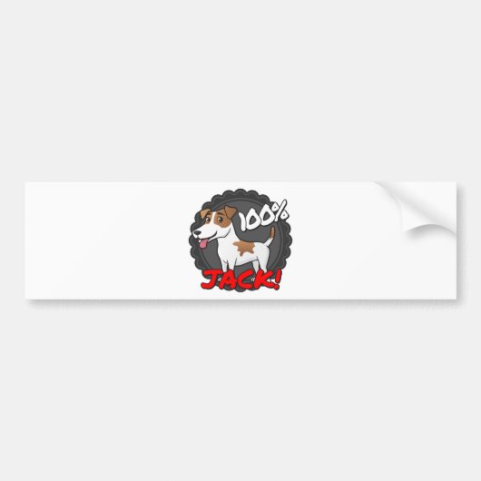 100% Jack Russell Bumpersticker (Voorkant)