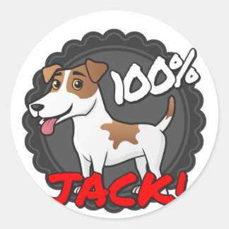 100% Jack Russell Ronde Sticker