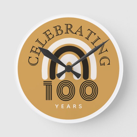 100-jarig jubileum modern ontwerp ronde klok (Voorkant)