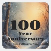 100-jarig jubileum Nog steeds verliefd op jou Band Vierkante Sticker (Voorkant)