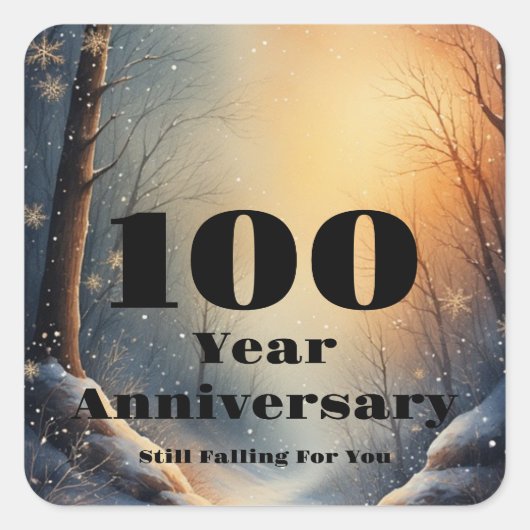 100-jarig jubileum Nog steeds verliefd op jou Band Vierkante Sticker (Voorkant)