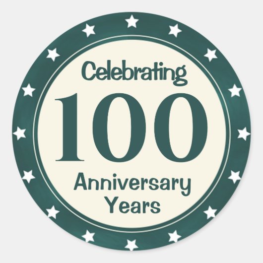 100-jarig jubileum ronde sticker (Voorkant)