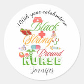100-jarig jubileum zwarte geschiedenis verpleegste ronde sticker (Voorkant)