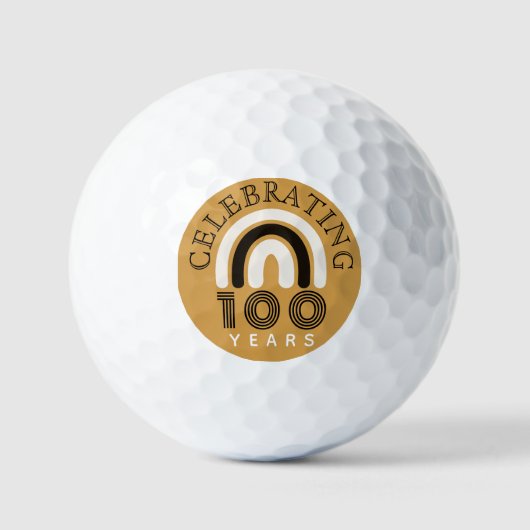 100-jarig modern ontwerp golfballen (Voorkant)