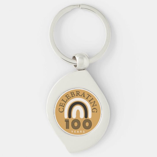 100-jarig modern ontwerp sleutelhanger (Voorkant)