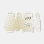 100 JARIG - Zwarte/Gold-tekst Bedankdoosjes (Uitgevouwen)