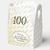 100 JARIG - Zwarte/Gold-tekst Bedankdoosjes (Geopend)