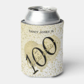 100 JARIG - Zwarte/Gold-tekst Blikjeskoeler (Blikje Voorkant)