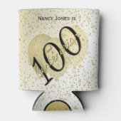 100 JARIG - Zwarte/Gold-tekst Blikjeskoeler (Voorkant)