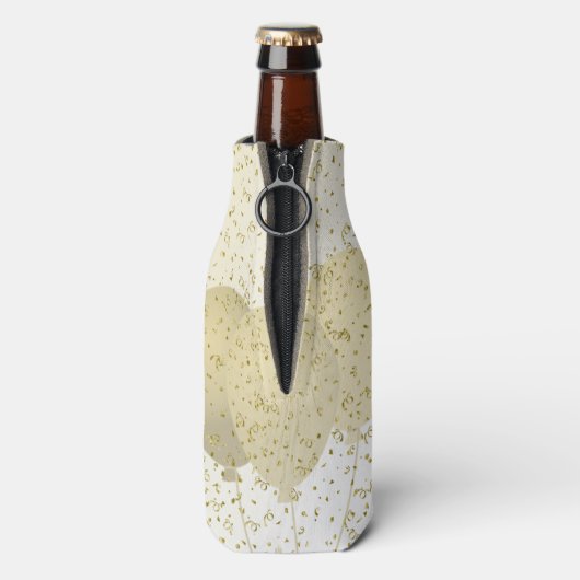 100 JARIG - Zwarte/Gold-tekst Flesjeskoeler (Fles Achterkant)